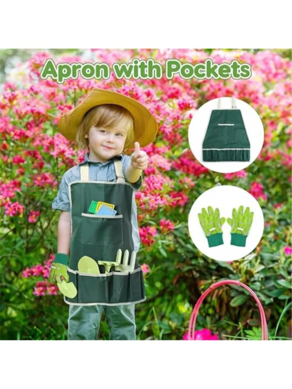 Kids Gardening Tool Set 20 Piece Garden Toys Watering Can Apron Outdoor Play